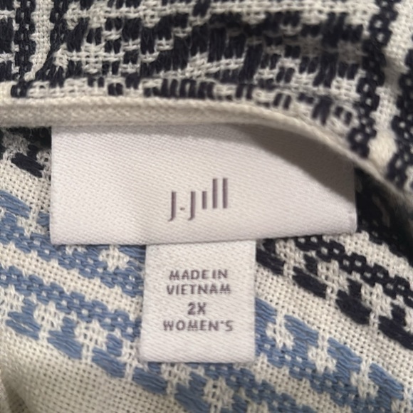 J.Jill Womens Maxi Dress Sleeveless Blue White Stripe Boho Sundress size 2X - Picture 8 of 9